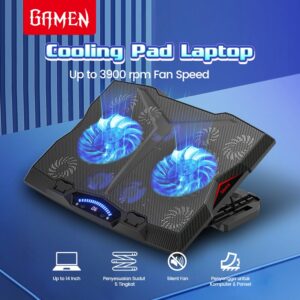 Cooling Pad Laptop Gaming 5 Kipas 3900 RPM dengan Phone Holder dan 6 Tingkat Kecepatan Angin